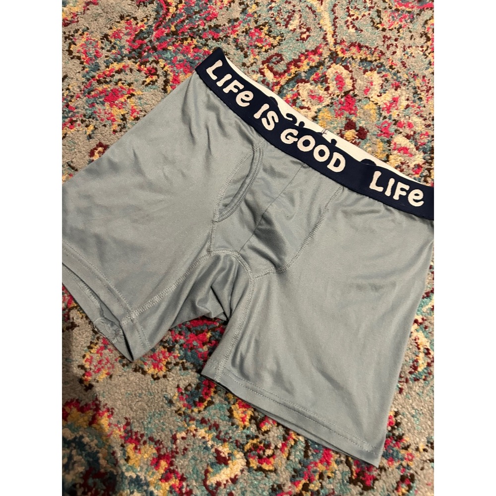 Life is Good‎ Mens Boxer Briefs Light Blue Performance Underwear Size Small